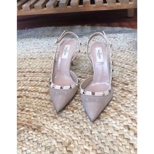 Preloved Valentino nude mesh heels